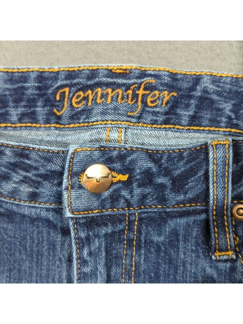 Kimes Ranch Jeans Women's 8x34 Blue Jennifer High Rise Wide Flare Leg Western